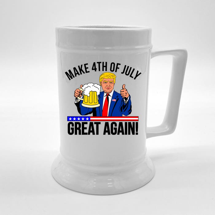 Make 4th of July Great Again! Donald Trump Beer USA Front & Back Beer Stein