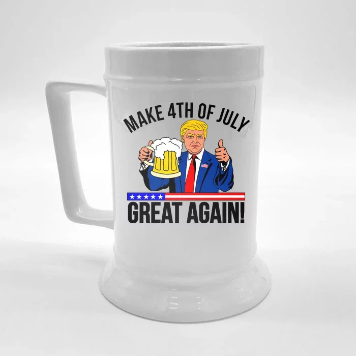 Make 4th of July Great Again! Donald Trump Beer USA Front & Back Beer Stein