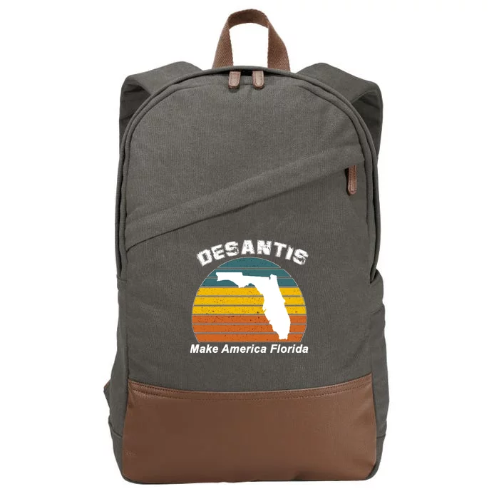 Make America Florida DeSantis 2024 Election Cotton Canvas Backpack