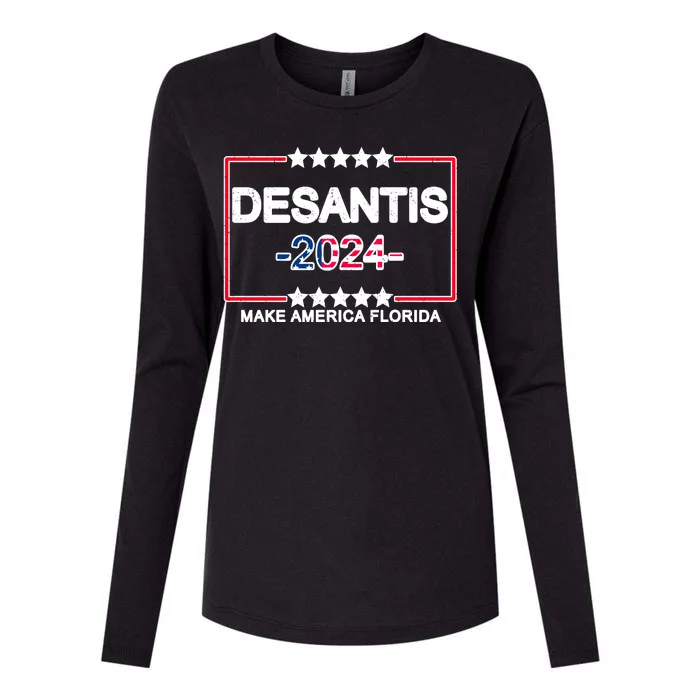 Make America Florida DeSantis 2024 Vintage Womens Cotton Relaxed Long Sleeve T-Shirt