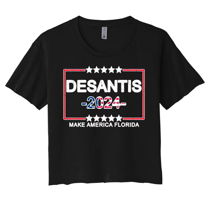 Make America Florida DeSantis 2024 Vintage Women's Crop Top Tee