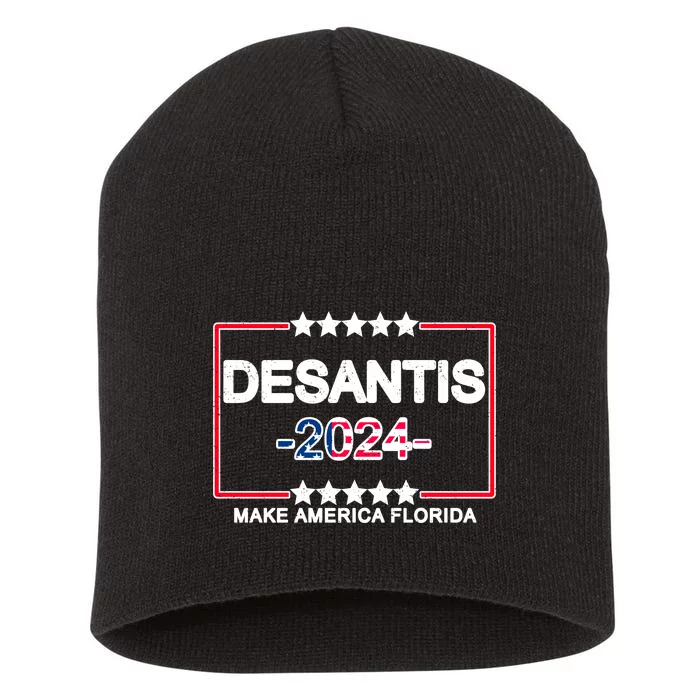 Make America Florida DeSantis 2024 Vintage Short Acrylic Beanie