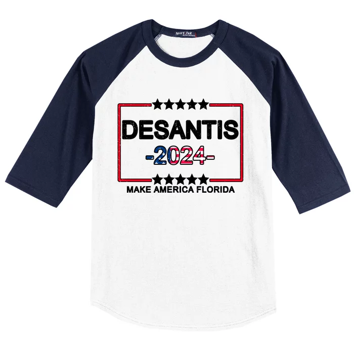 Make America Florida DeSantis 2024 Vintage Baseball Sleeve Shirt