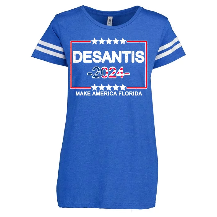 Make America Florida DeSantis 2024 Vintage Enza Ladies Jersey Football T-Shirt