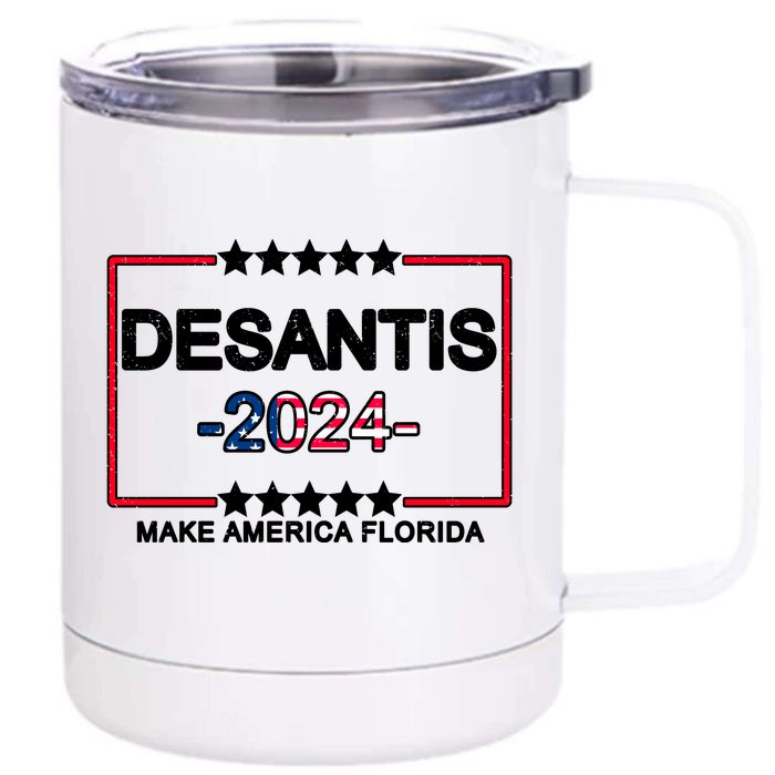 Make America Florida DeSantis 2024 Vintage Front & Back 12oz Stainless Steel Tumbler Cup