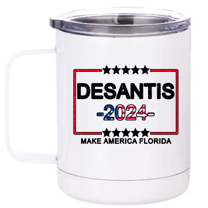 Make America Florida DeSantis 2024 Vintage Front & Back 12oz Stainless Steel Tumbler Cup