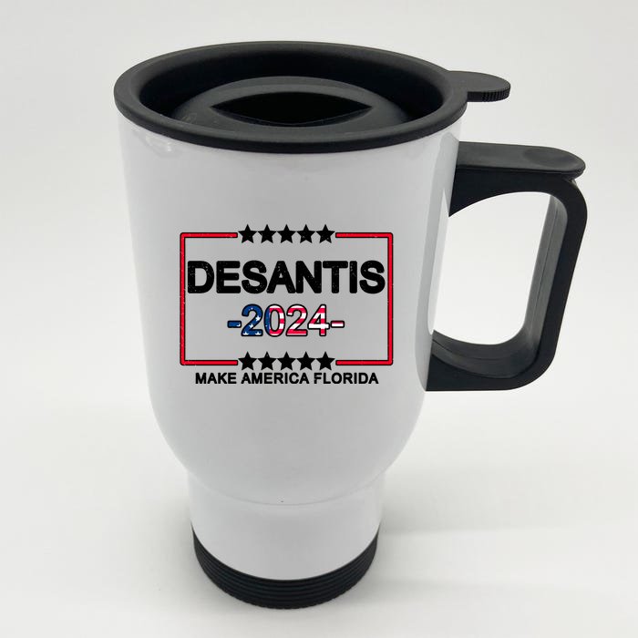 Make America Florida DeSantis 2024 Vintage Front & Back Stainless Steel Travel Mug