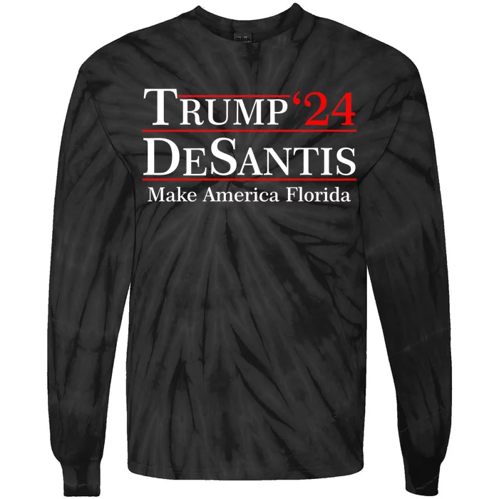 Make America Florida Trump DeSantis 2024 Tie-Dye Long Sleeve Shirt