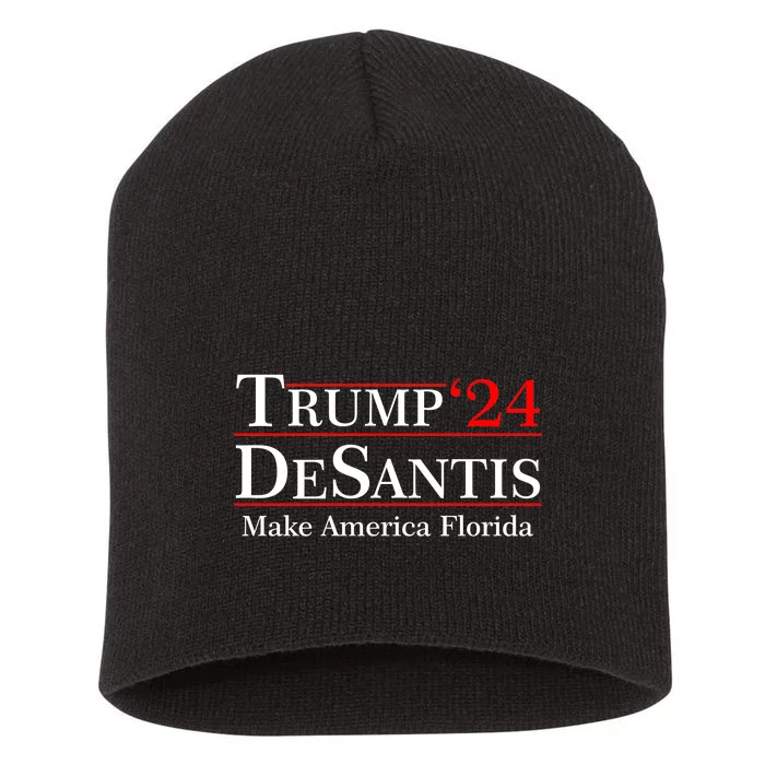 Make America Florida Trump DeSantis 2024 Short Acrylic Beanie