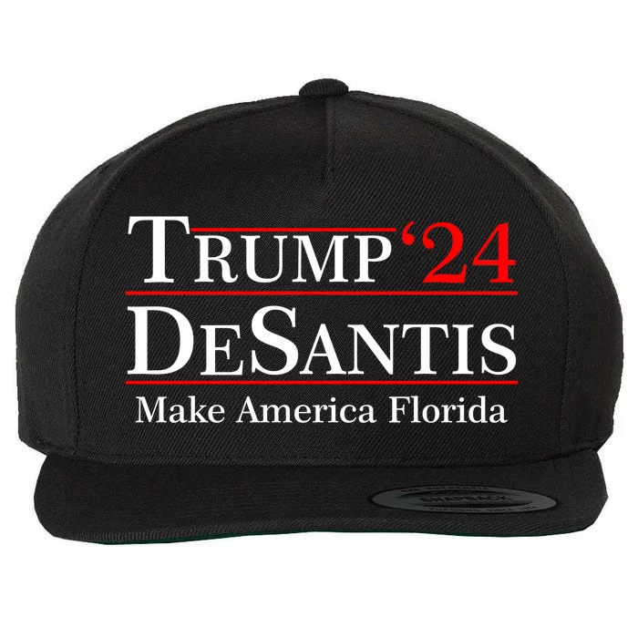 Make America Florida Trump DeSantis 2024 Wool Snapback Cap