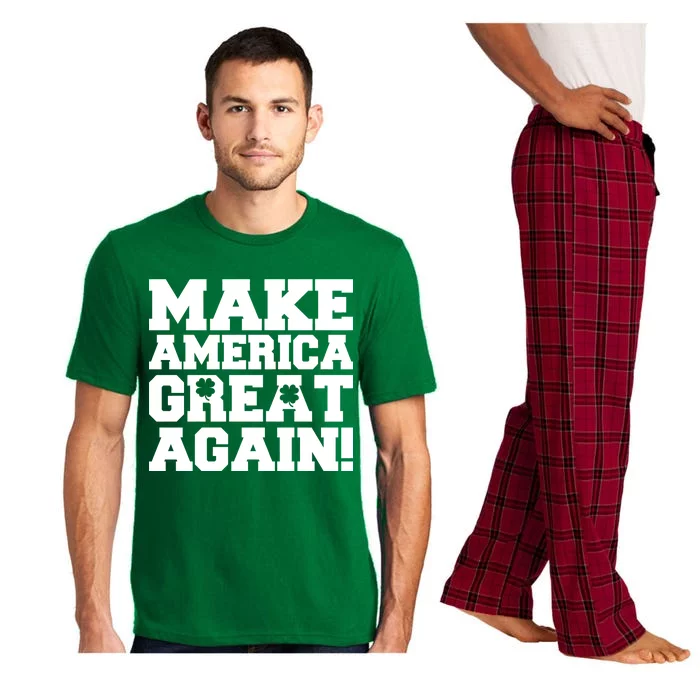 Make America Great Again! Donald Trump St. Patrick's Day Clover Shamrocks Pajama Set