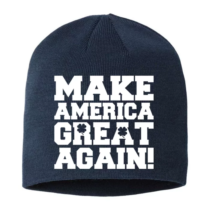 Make America Great Again! Donald Trump St. Patrick's Day Clover Shamrocks 8 1/2in Sustainable Knit Beanie