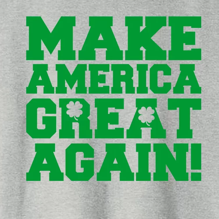 Make America Great Again! Donald Trump St. Patrick's Day Clover Shamrocks Women's Crop Top Tee