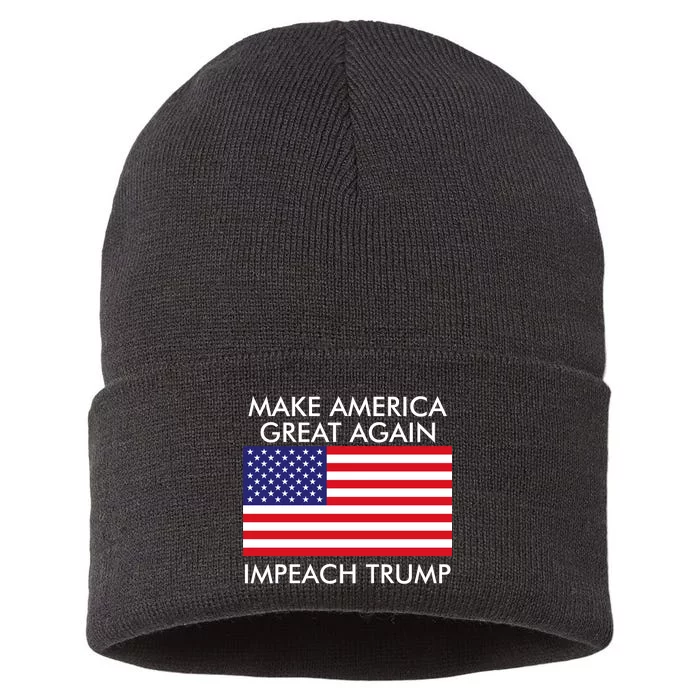 Make America Great Again Impeach Trump Anti Trump Sustainable Knit Beanie