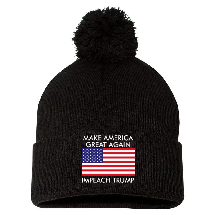 Make America Great Again Impeach Trump Anti Trump Pom Pom 12in Knit Beanie