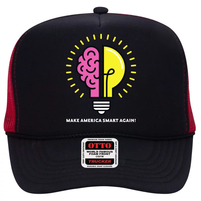 Make America Smart Again Science Brain High Crown Mesh Trucker Hat