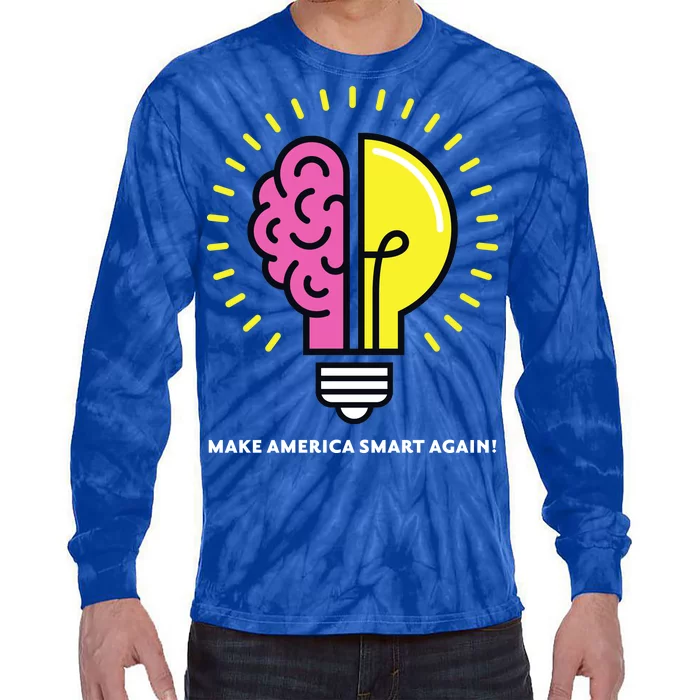 Make America Smart Again Science Brain Tie-Dye Long Sleeve Shirt