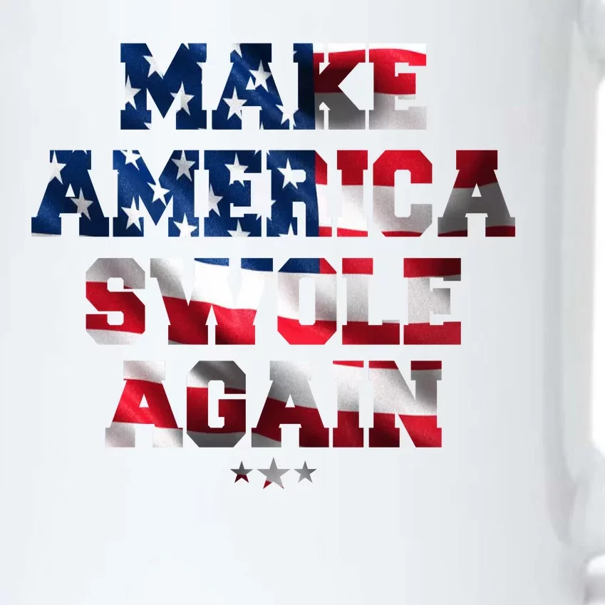 Make America Swole Again 4th of July USA Flag Black Color Changing Mug