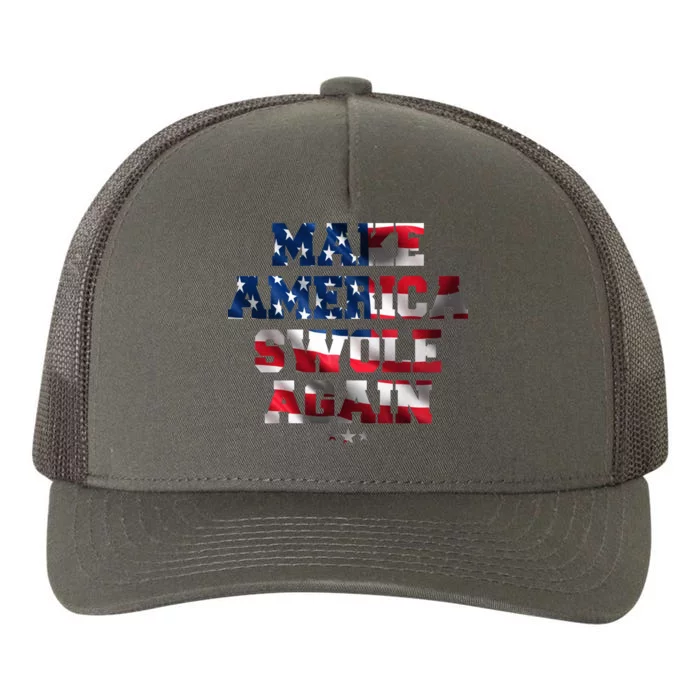 Make America Swole Again 4th of July USA Flag Yupoong Adult 5-Panel Trucker Hat