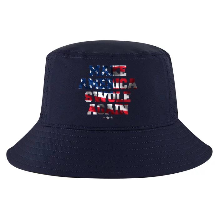 Make America Swole Again 4th of July USA Flag Cool Comfort Performance Bucket Hat