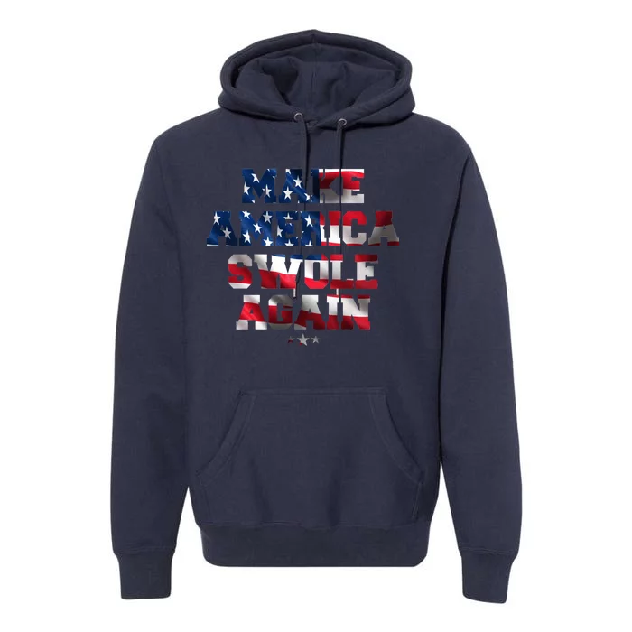 Make America Swole Again 4th of July USA Flag Premium Hoodie