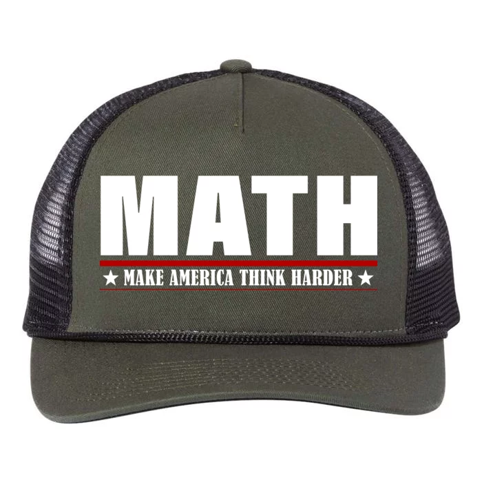 Make America Think Harder Funny Math Retro Rope Trucker Hat Cap