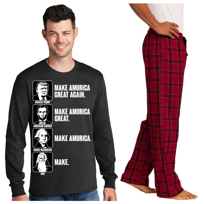 Make AMURICA Great Again Historic Presidents Long Sleeve Pajama Set