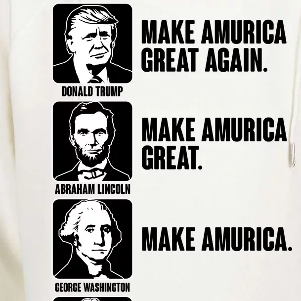 Make AMURICA Great Again Historic Presidents Womens Funnel Neck Pullover Hood