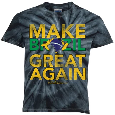 Brazil Wo Kid Brasil Brazilian Flag Gift Kids Tie-Dye T-Shirt