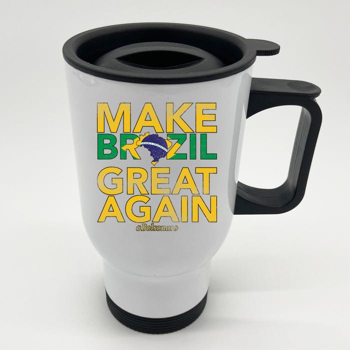 Make Brazil Great Again Jair Bolsonaro Front & Back Stainless Steel Travel Mug