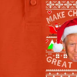 Make Christmas Great Again! Donald Trump Ugly Christmas Sweater Dry Zone Grid Performance Polo