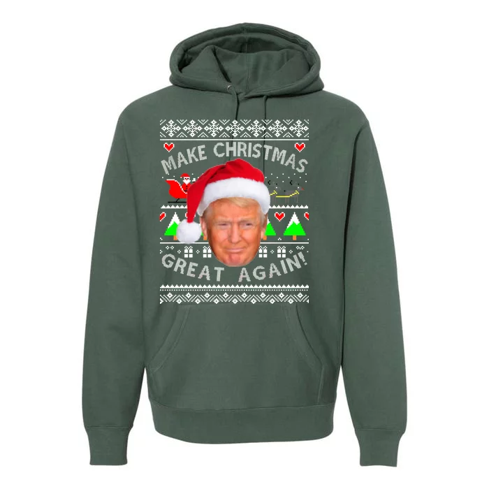 Make Christmas Great Again! Donald Trump Ugly Christmas Sweater Premium Hoodie