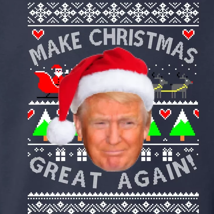 Make Christmas Great Again! Donald Trump Ugly Christmas Sweater Toddler Hoodie