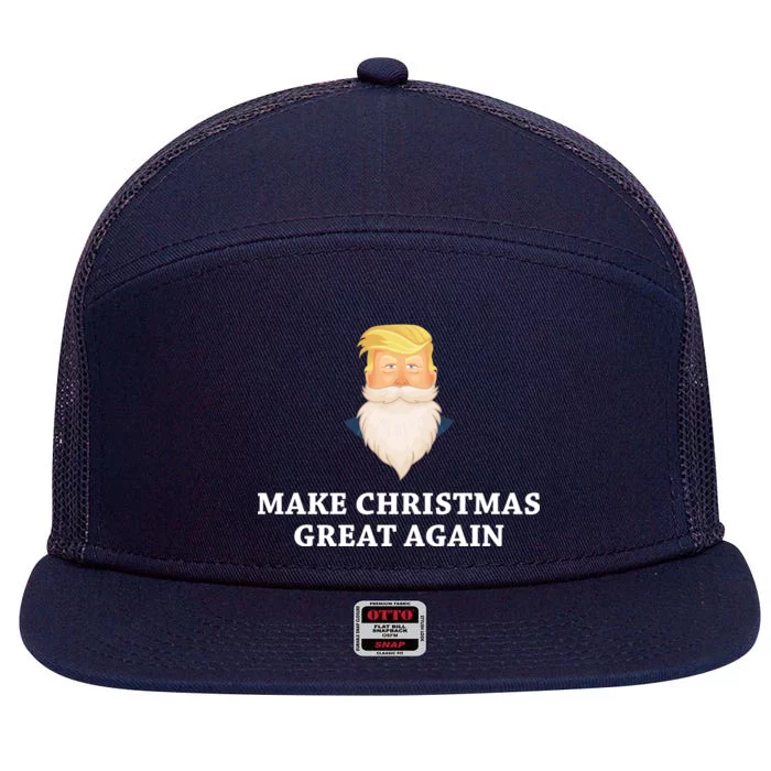 Make Christmas Great Again Santa Beard Trump 7 Panel Mesh Trucker Snapback Hat