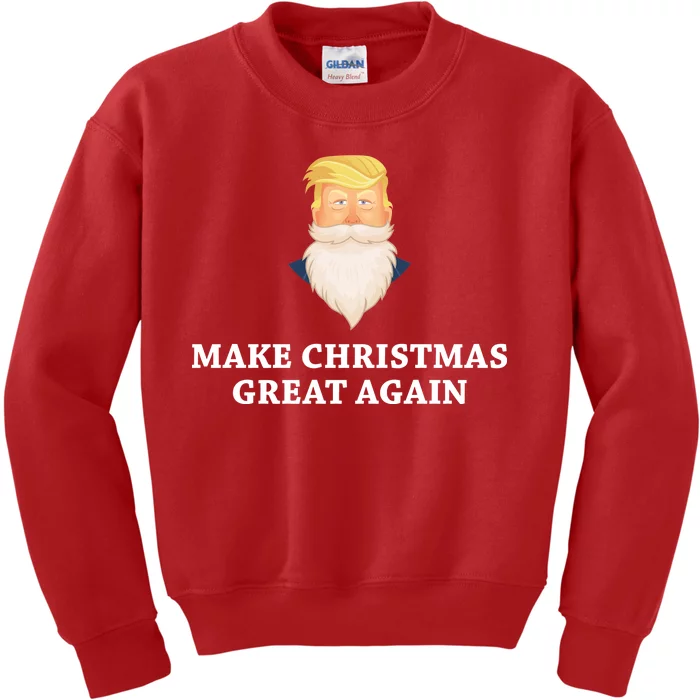 Make Christmas Great Again Santa Beard Trump Kids Sweatshirt