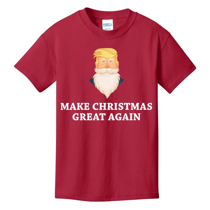 Make Christmas Great Again Santa Beard Trump Kids T-Shirt