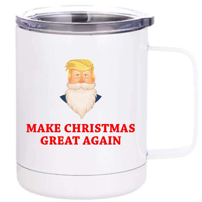 Make Christmas Great Again Santa Beard Trump Front & Back 12oz Stainless Steel Tumbler Cup