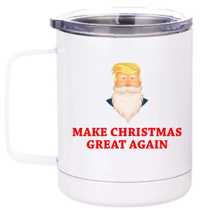 Make Christmas Great Again Santa Beard Trump Front & Back 12oz Stainless Steel Tumbler Cup