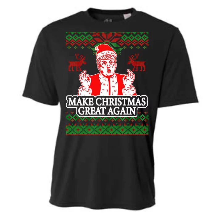 Make Christmas Great Again Santa Trump Ugly Cooling Performance Crew T-Shirt