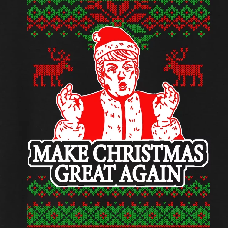 Make Christmas Great Again Santa Trump Ugly Women's Crop Top Tee