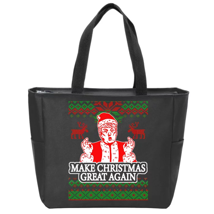 Make Christmas Great Again Santa Trump Ugly Zip Tote Bag