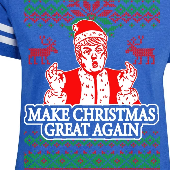 Make Christmas Great Again Santa Trump Ugly Enza Ladies Jersey Football T-Shirt