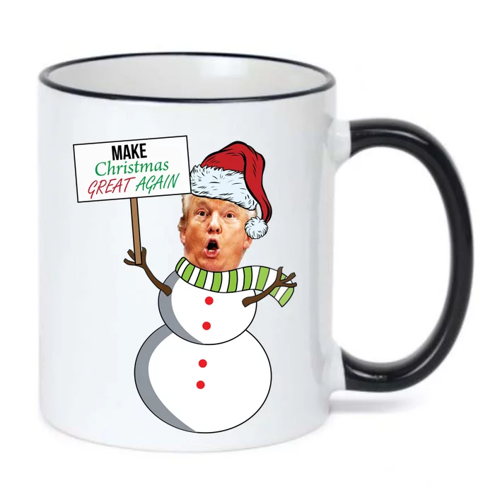 Make Christmas Great Again Trump Snowman Black Color Changing Mug