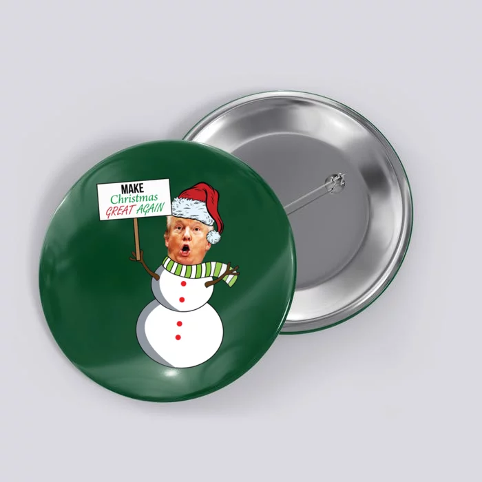 Make Christmas Great Again Trump Snowman Button