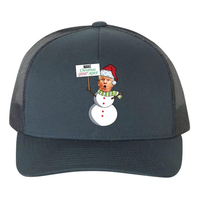 Make Christmas Great Again Trump Snowman Yupoong Adult 5-Panel Trucker Hat