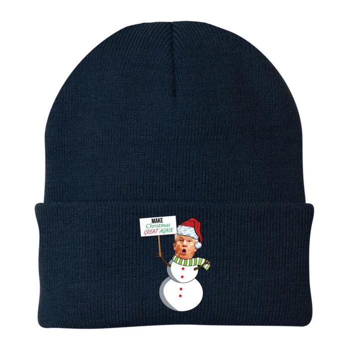 Make Christmas Great Again Trump Snowman Knit Cap Winter Beanie