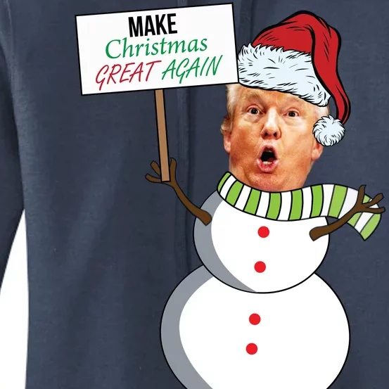 Make Christmas Great Again Trump Snowman Women's Pullover Hoodie