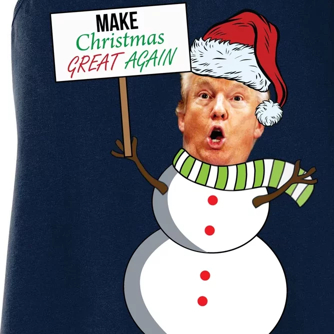 Make Christmas Great Again Trump Snowman Women's Racerback Tank