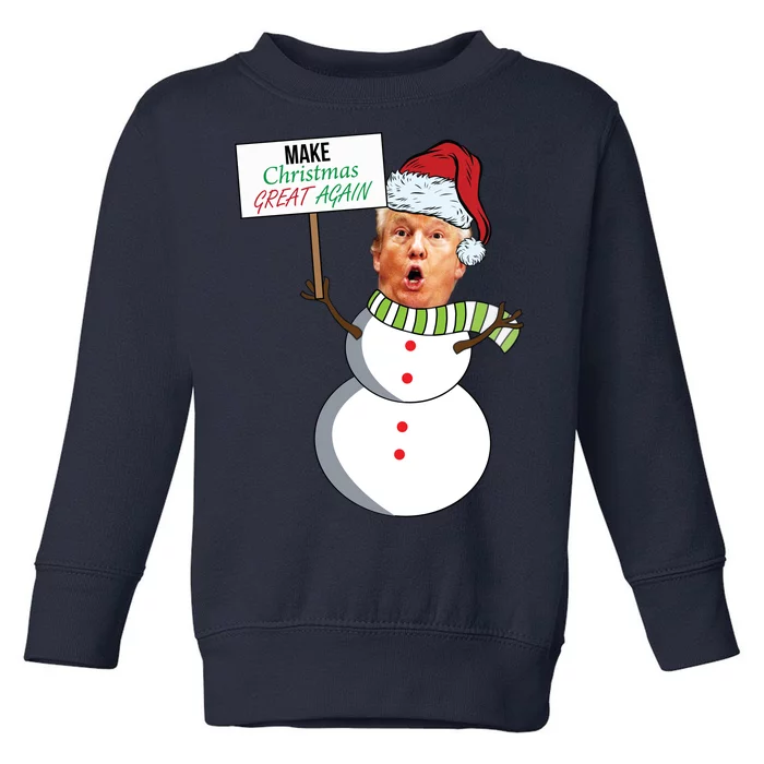 Make Christmas Great Again Trump Snowman Toddler Sweatshirt