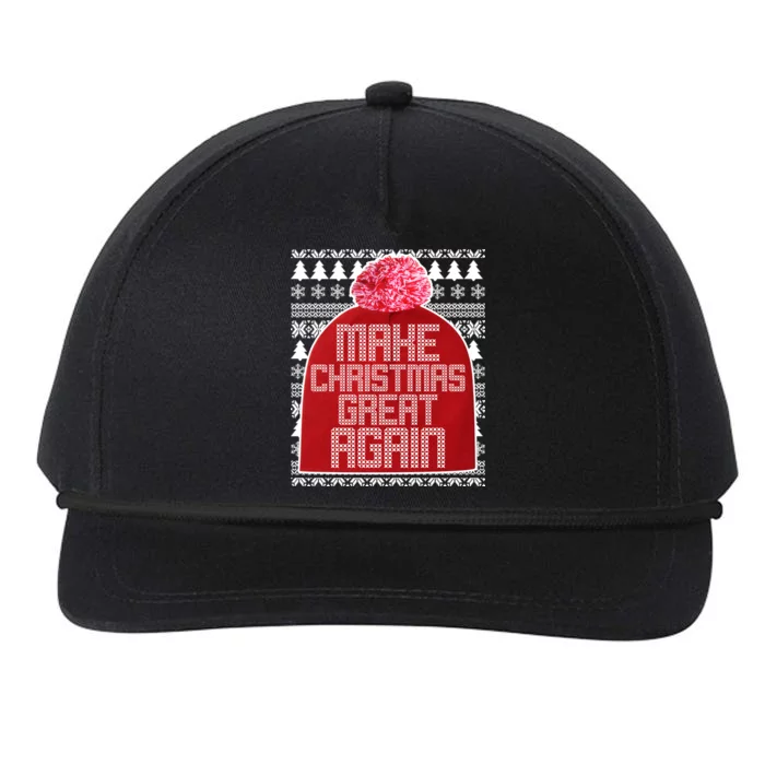 Make Christmas Great Again Ugly Christmas Sweater Design Snapback Five-Panel Rope Hat